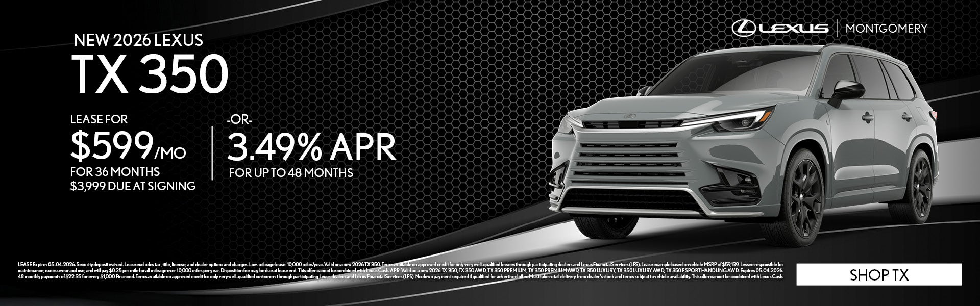 NEW 2026 LEXUS TX 350